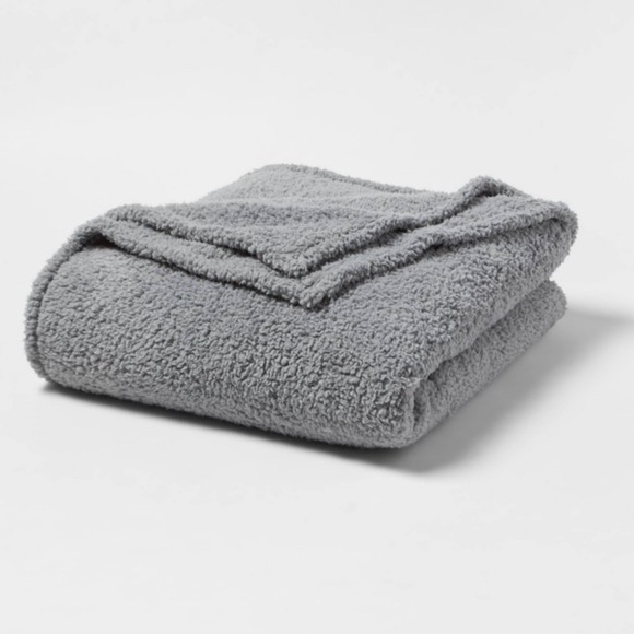 sherpa throw blanket gray - Picture 1 of 4